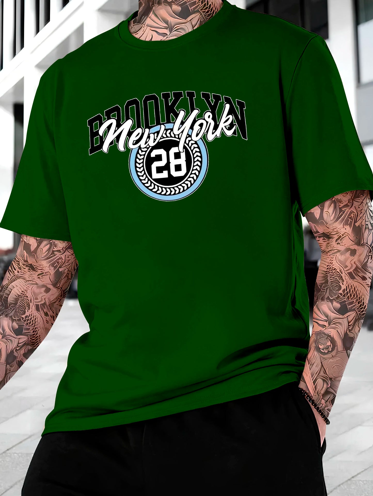 Brooklyn 28 Men's Streetwear T-shirt Cotton Shirt