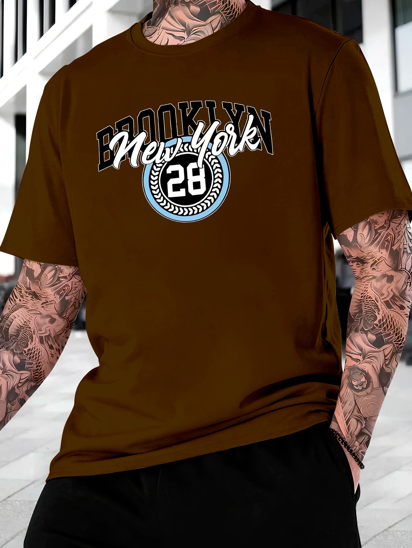 Brooklyn 28 Men's Streetwear T-shirt Cotton Shirt