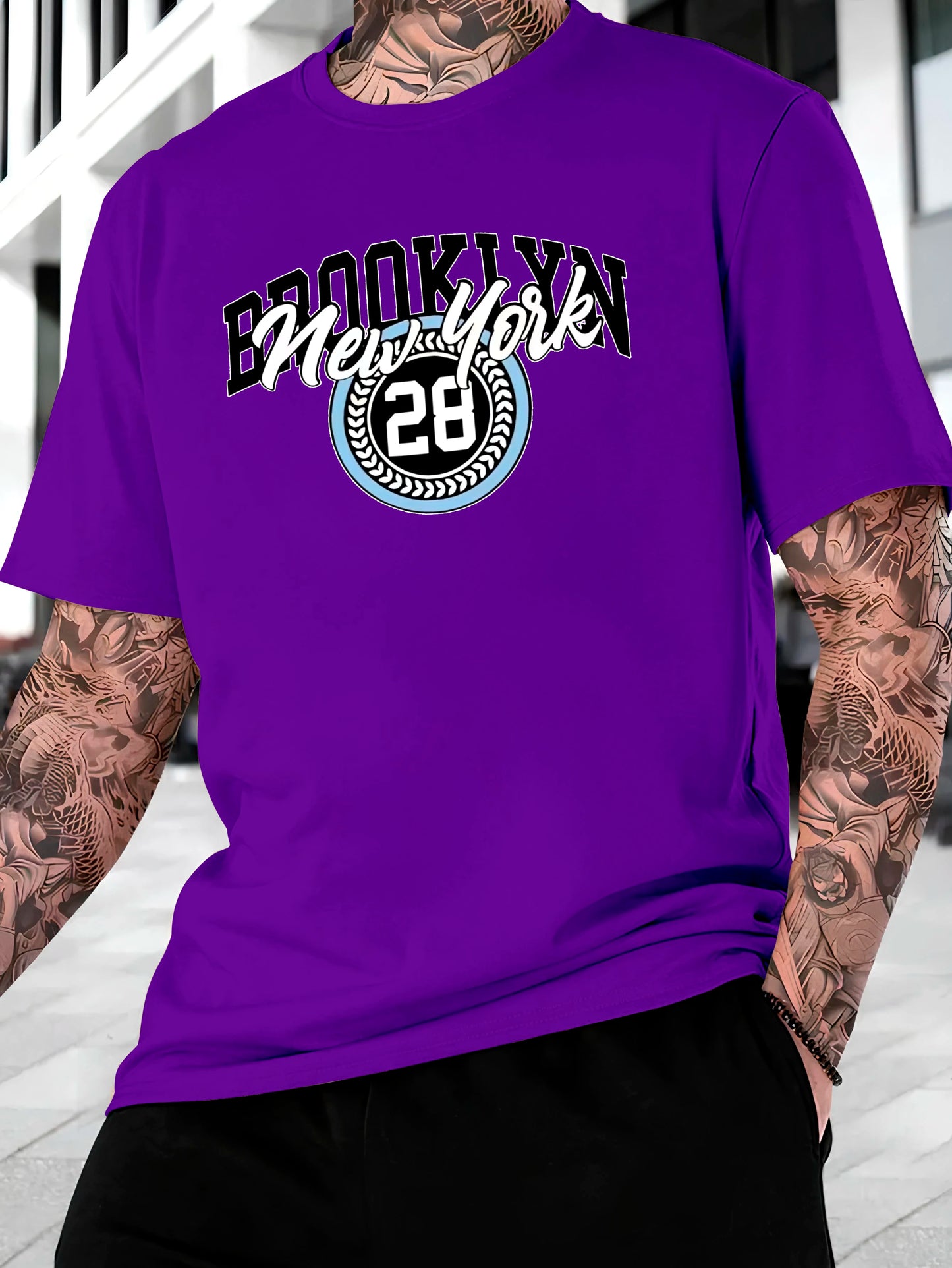 Brooklyn 28 Men's Streetwear T-shirt Cotton Shirt