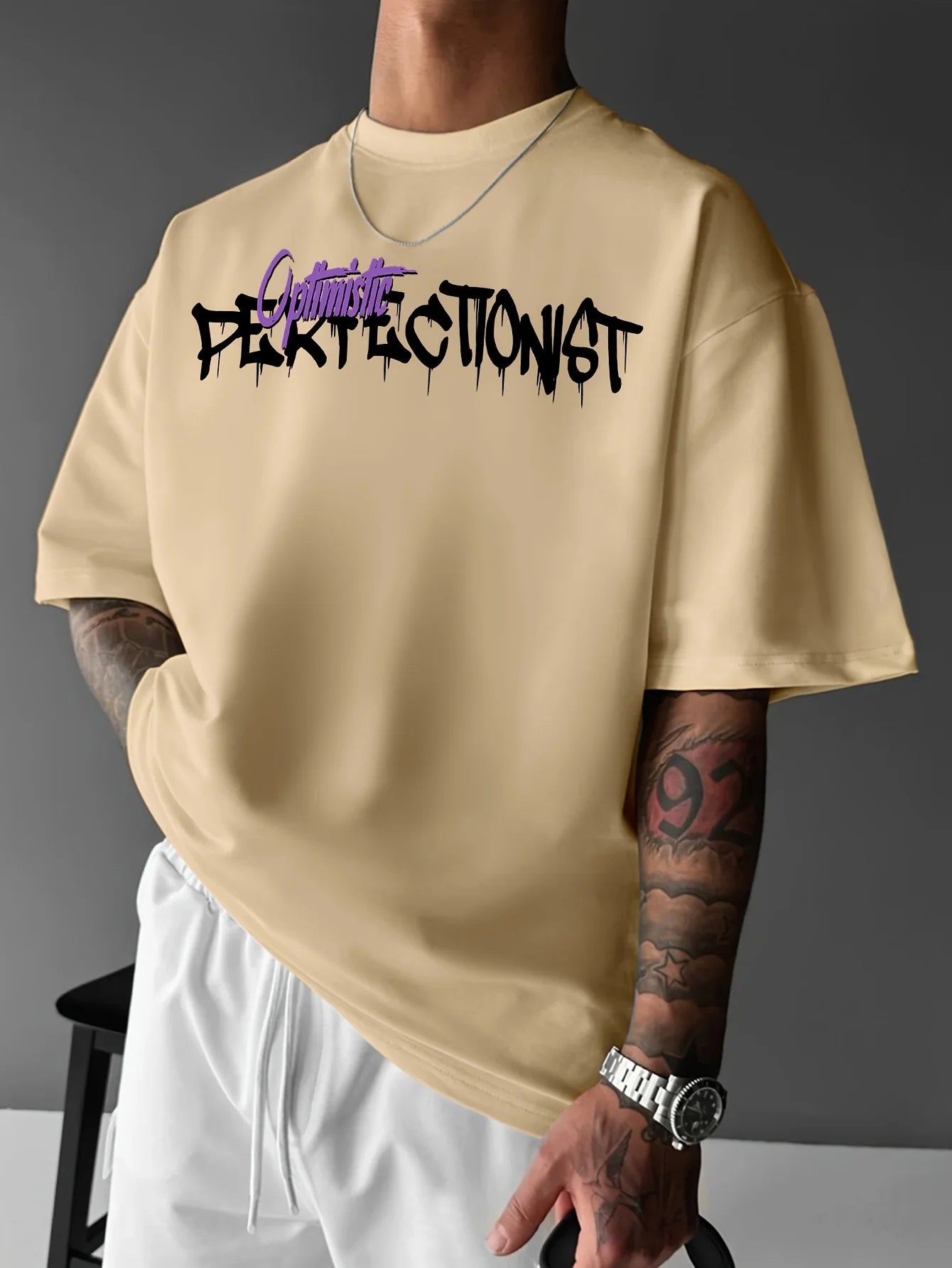 Camiseta Casual Esportiva Solta com Estampa 3D – Moda Verão 2025