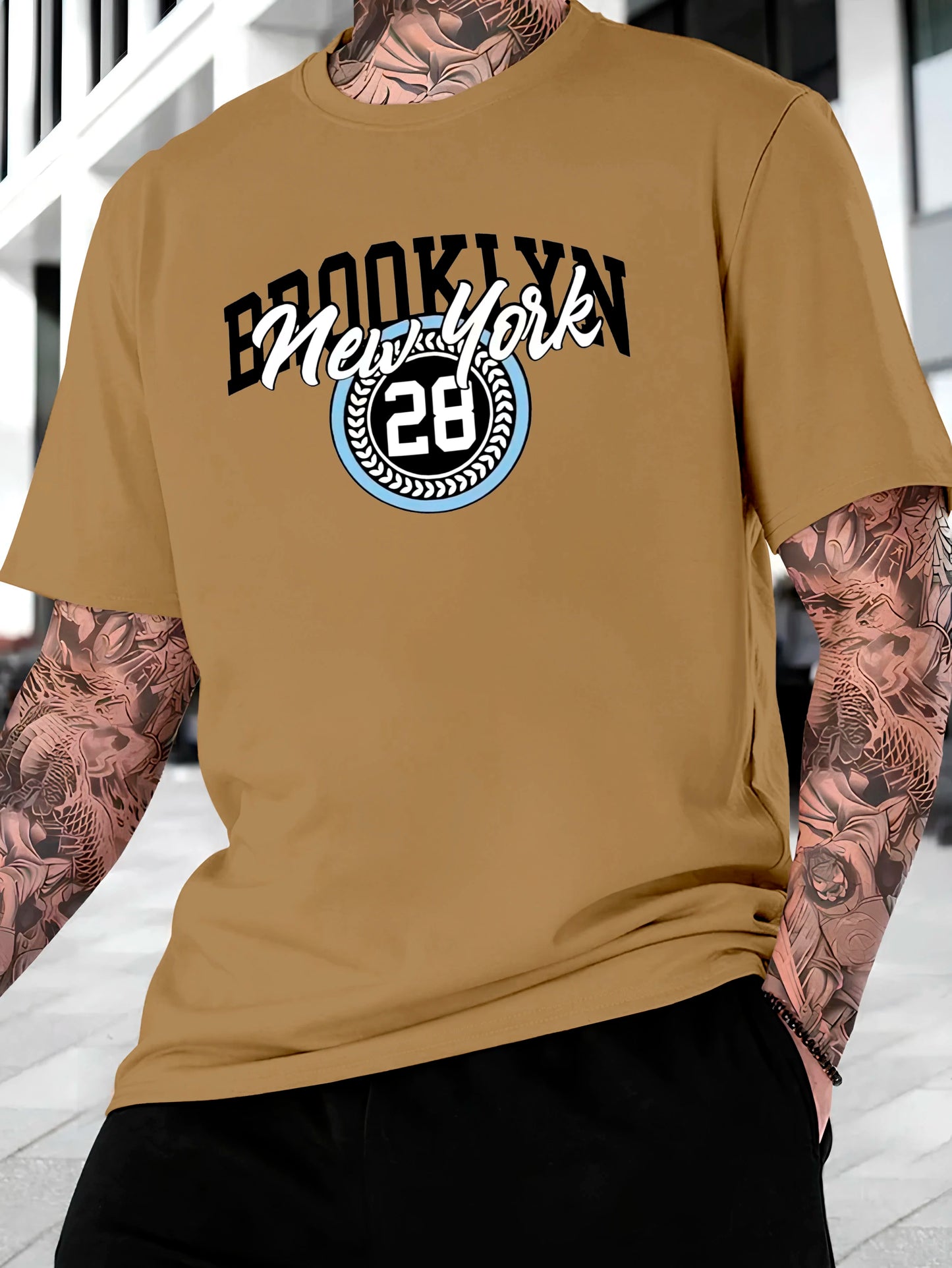 Brooklyn 28 Men's Streetwear T-shirt Cotton Shirt
