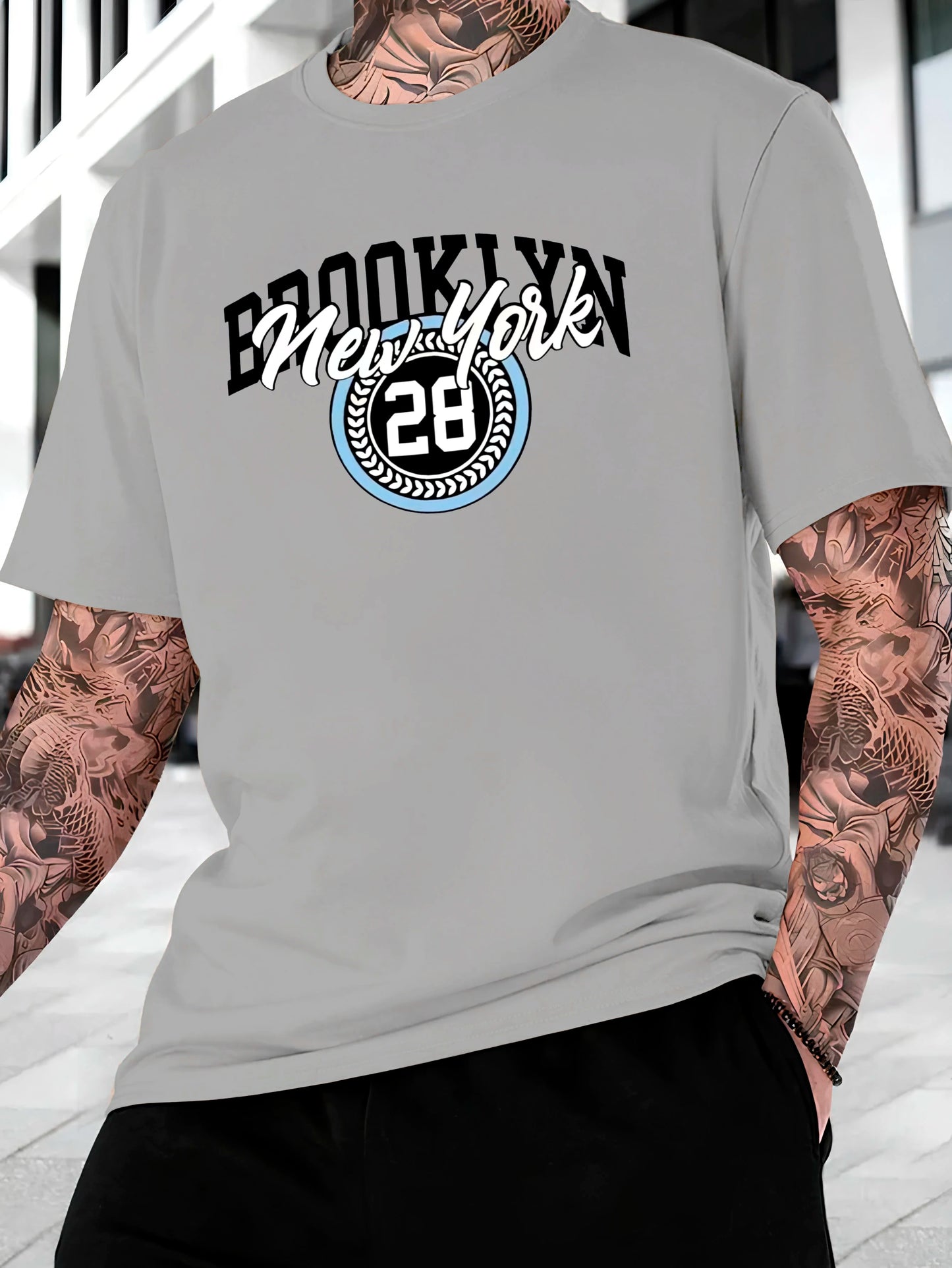 Brooklyn 28 Men's Streetwear T-shirt Cotton Shirt