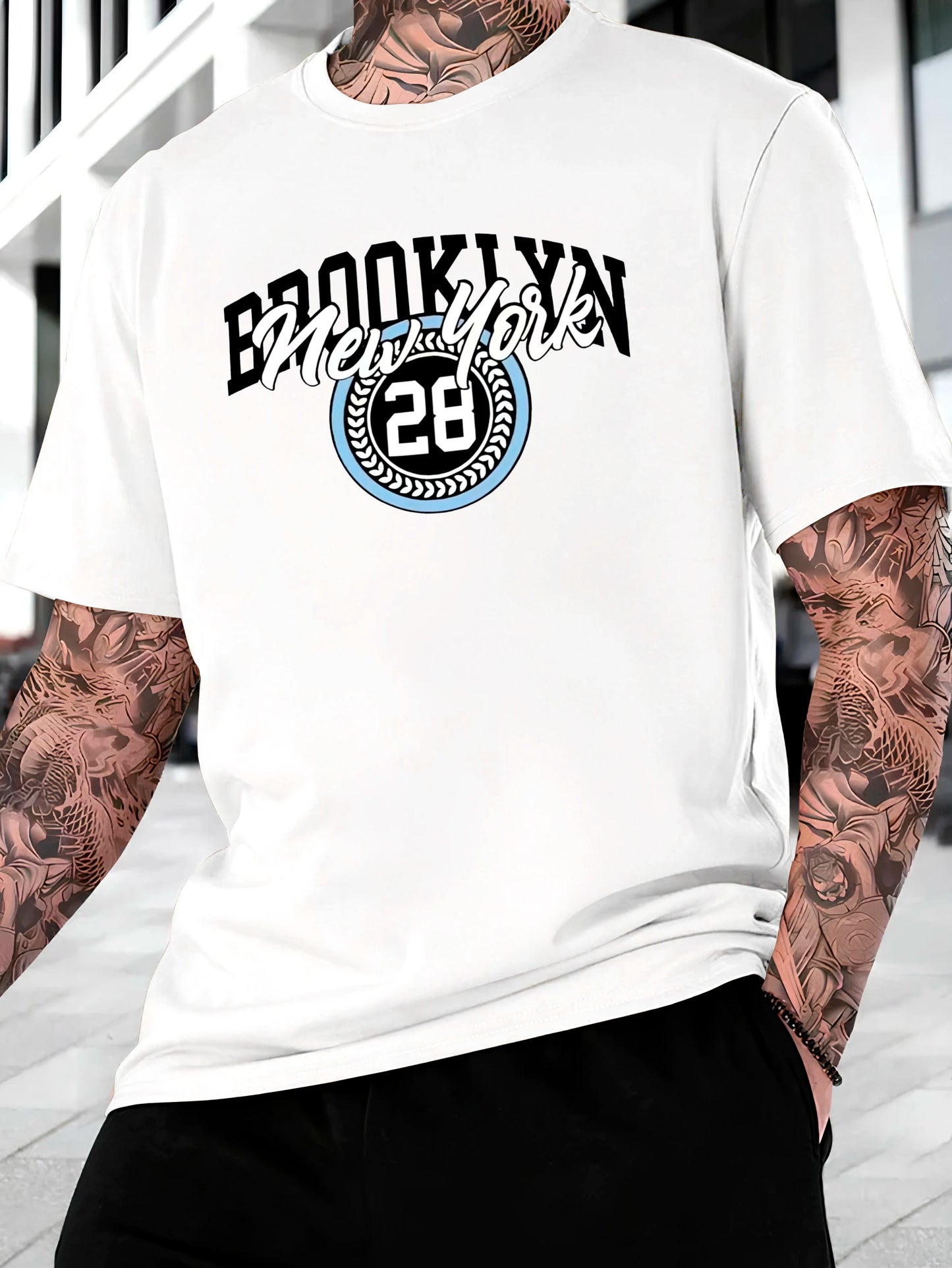 Brooklyn 28 Men's Streetwear T-shirt Cotton Shirt