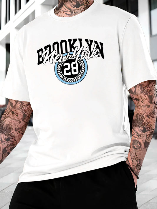 Brooklyn 28 Men's Streetwear T-shirt Cotton Shirt
