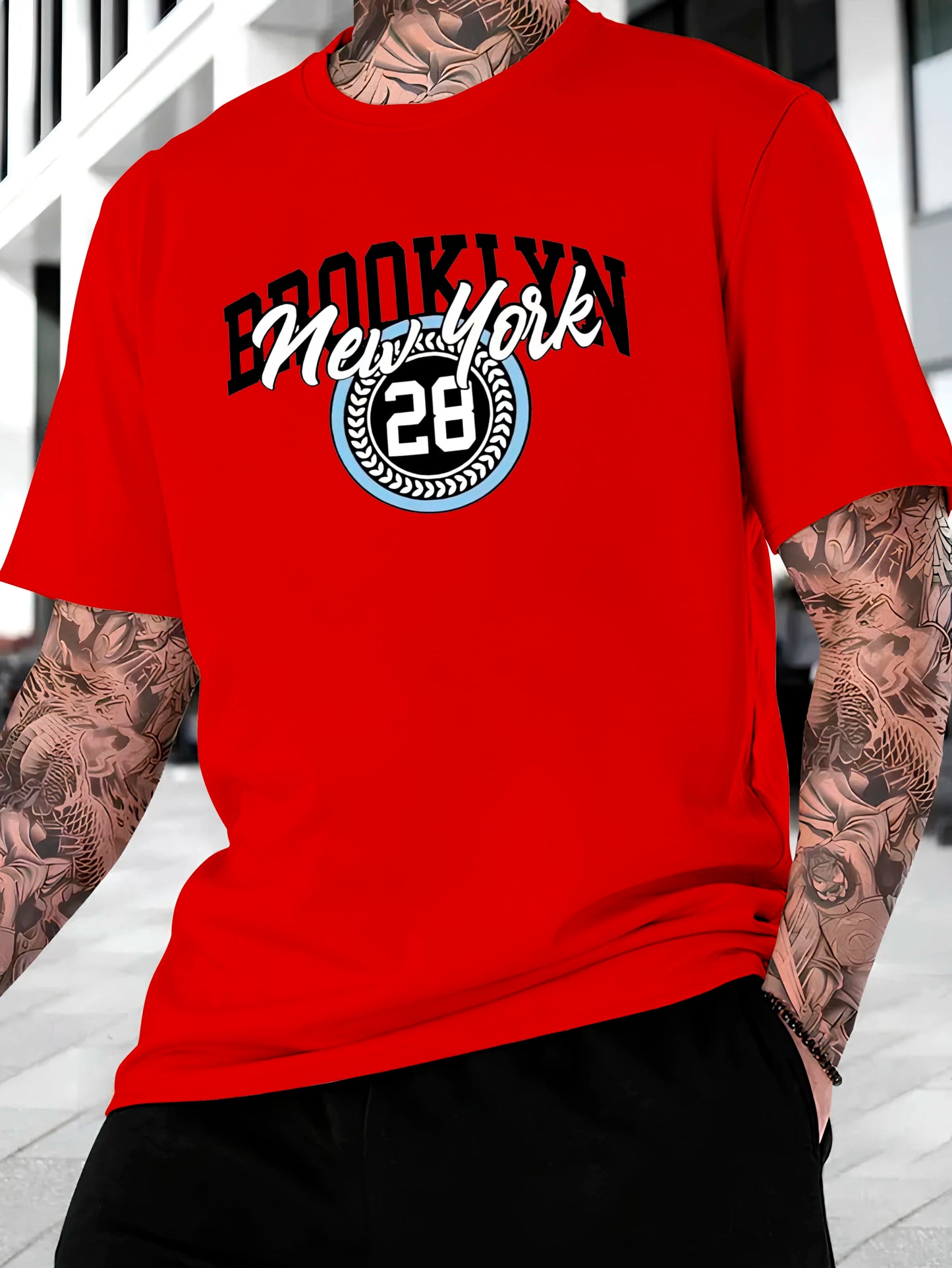 Brooklyn 28 Men's Streetwear T-shirt Cotton Shirt