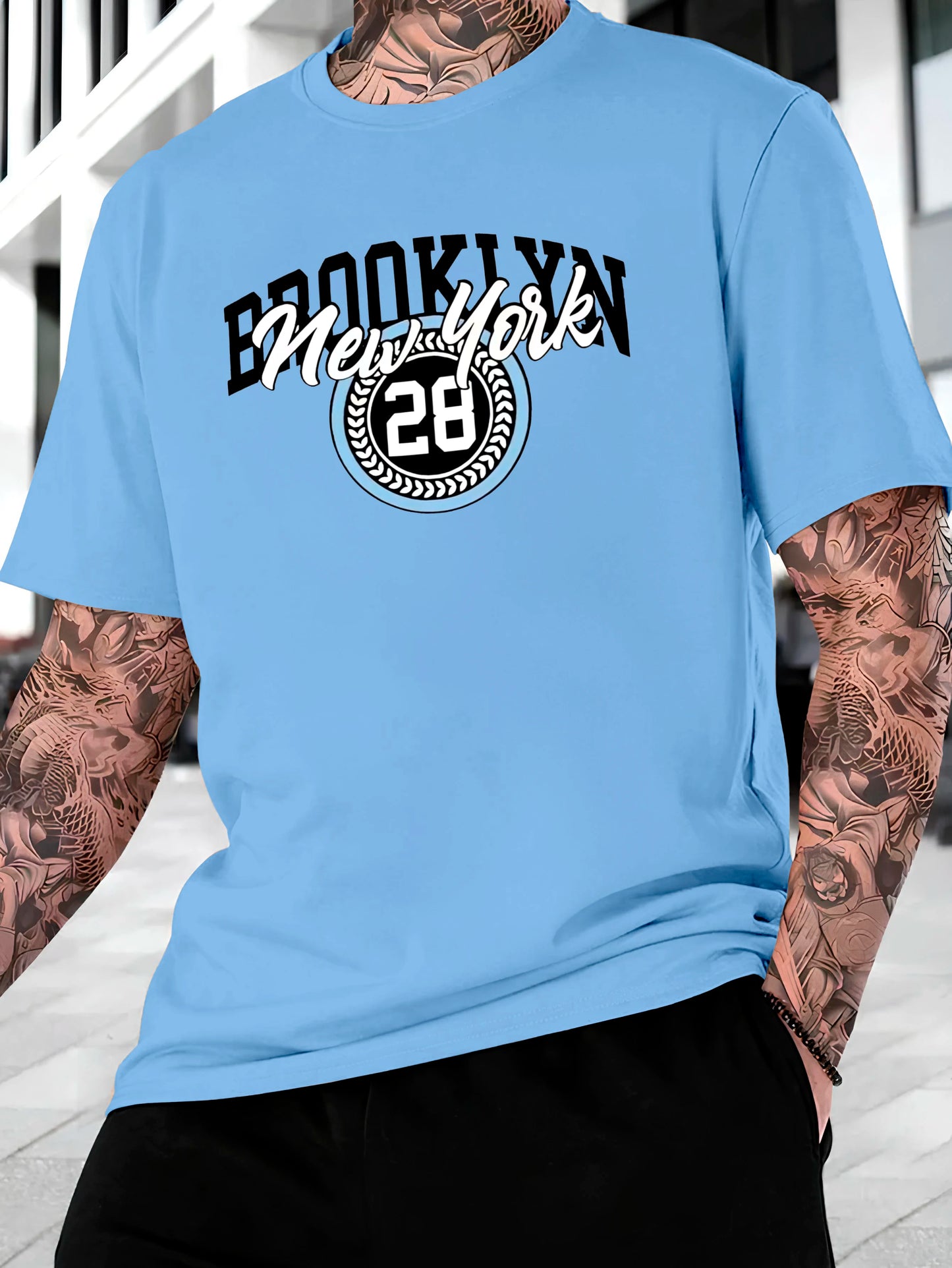 Brooklyn 28 Men's Streetwear T-shirt Cotton Shirt