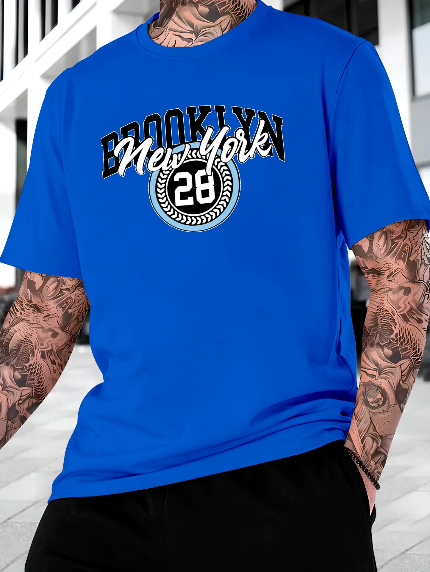 Brooklyn 28 Men's Streetwear T-shirt Cotton Shirt