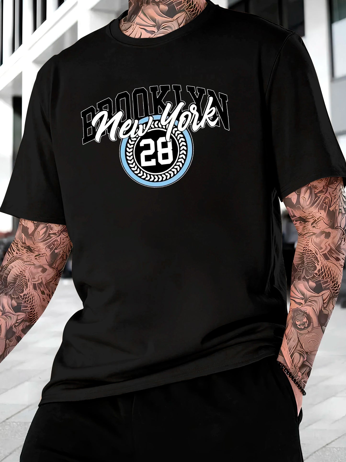 Brooklyn 28 Men's Streetwear T-shirt Cotton Shirt