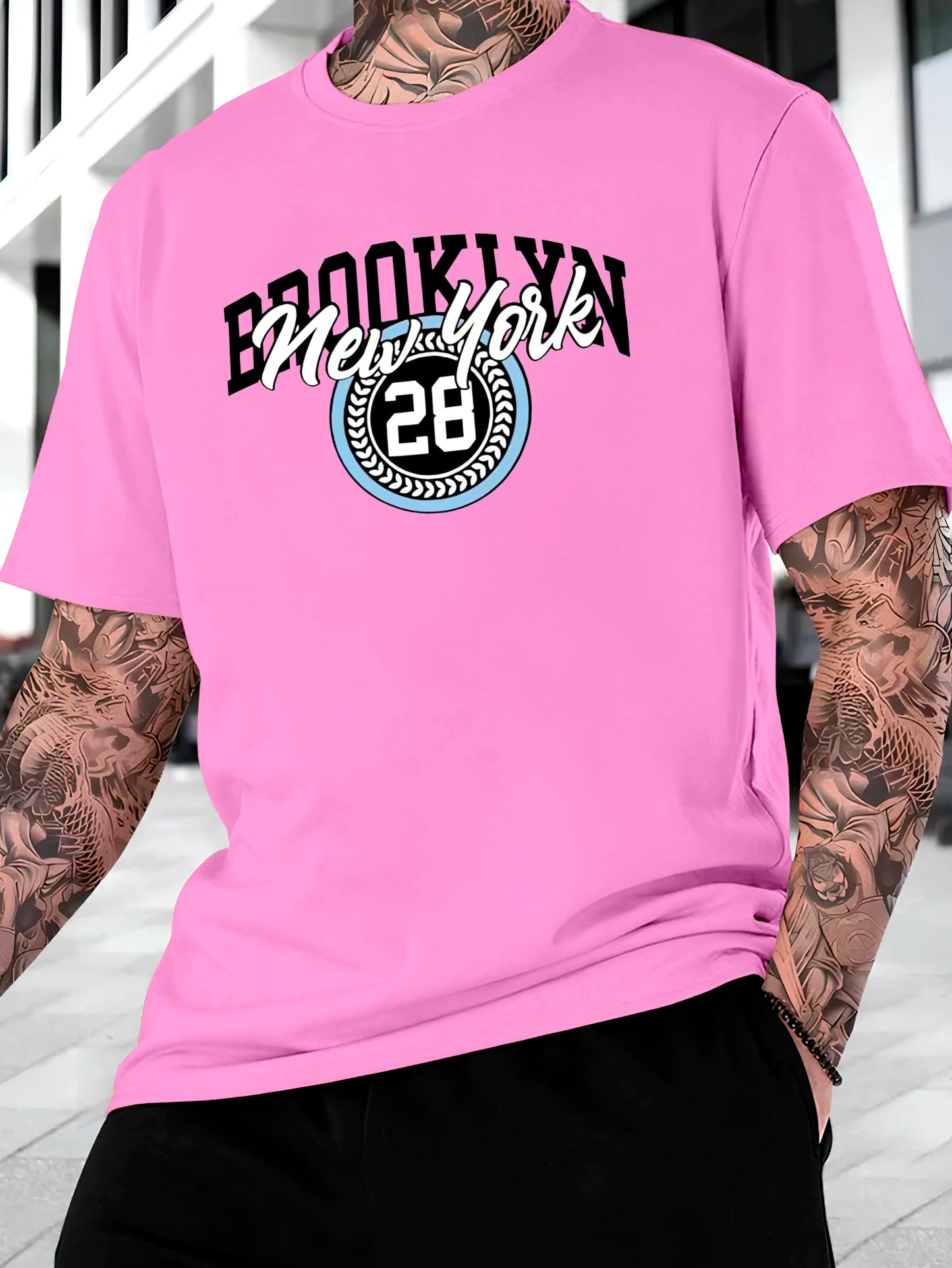 Brooklyn 28 Men's Streetwear T-shirt Cotton Shirt