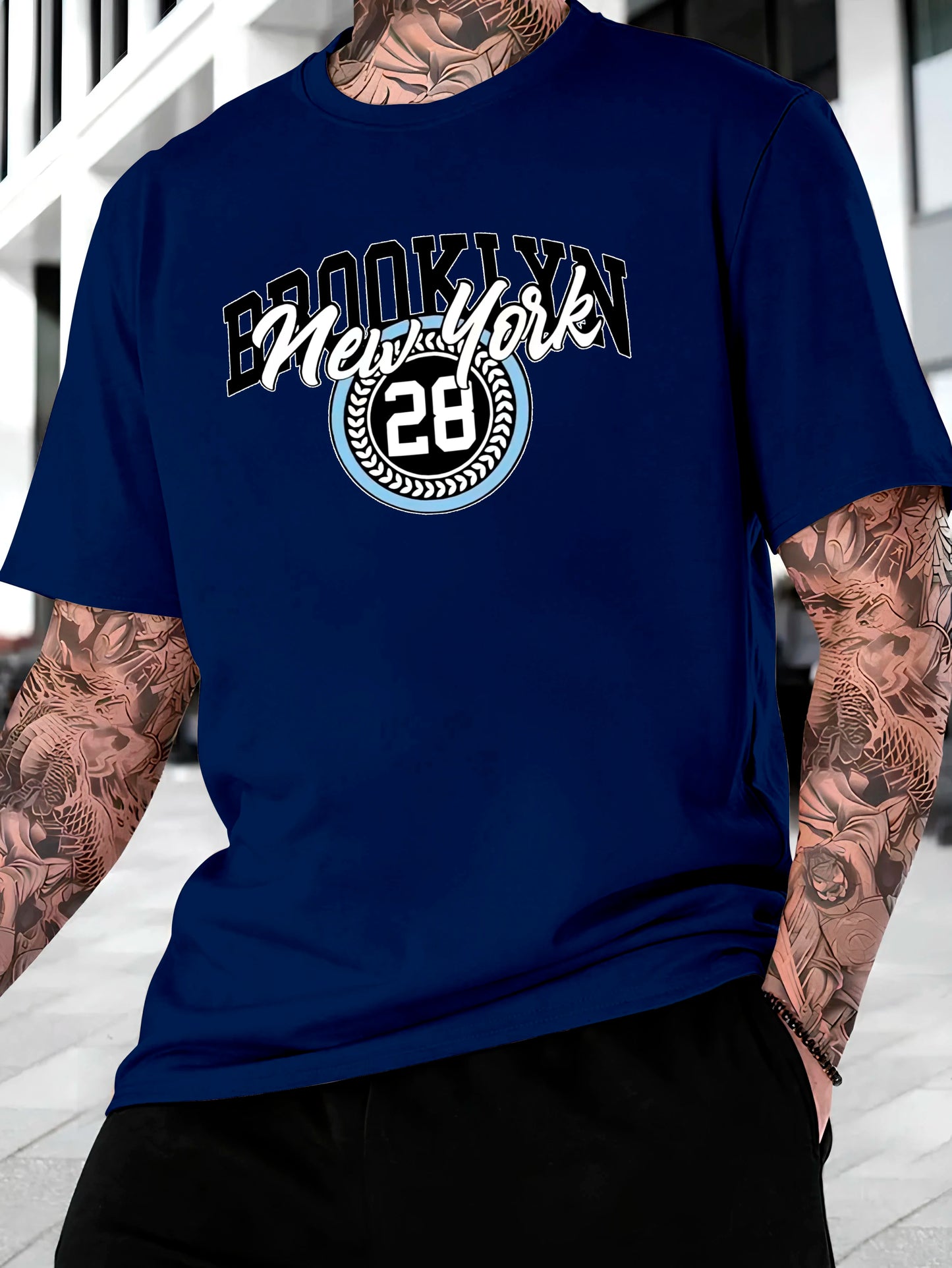 Brooklyn 28 Men's Streetwear T-shirt Cotton Shirt