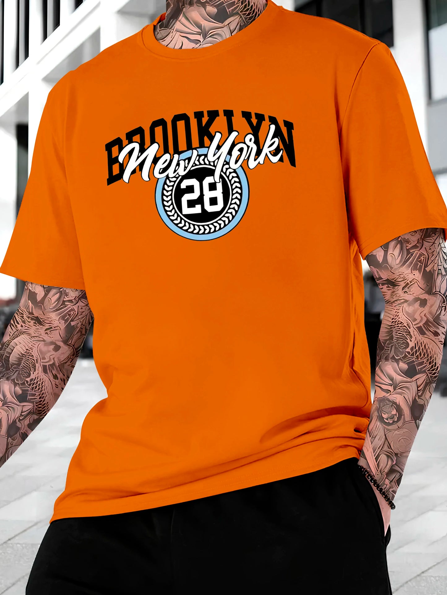 Brooklyn 28 Men's Streetwear T-shirt Cotton Shirt
