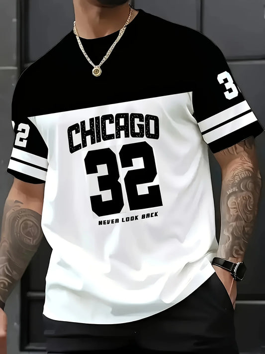 Camiseta Masculina – Chicago - Estilo Casual com Impressão 3D