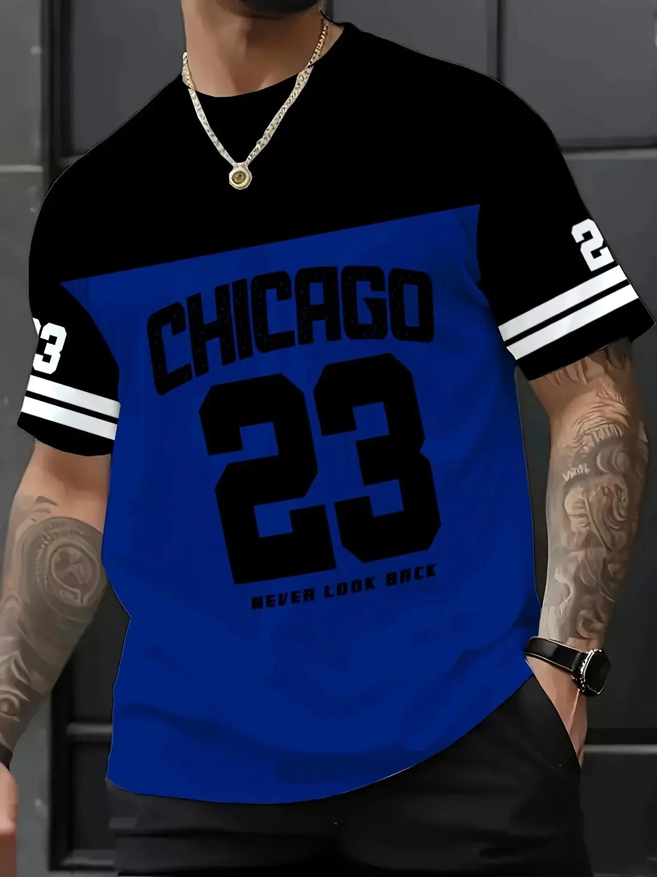 Camiseta Masculina – Chicago - Estilo Casual com Impressão 3D