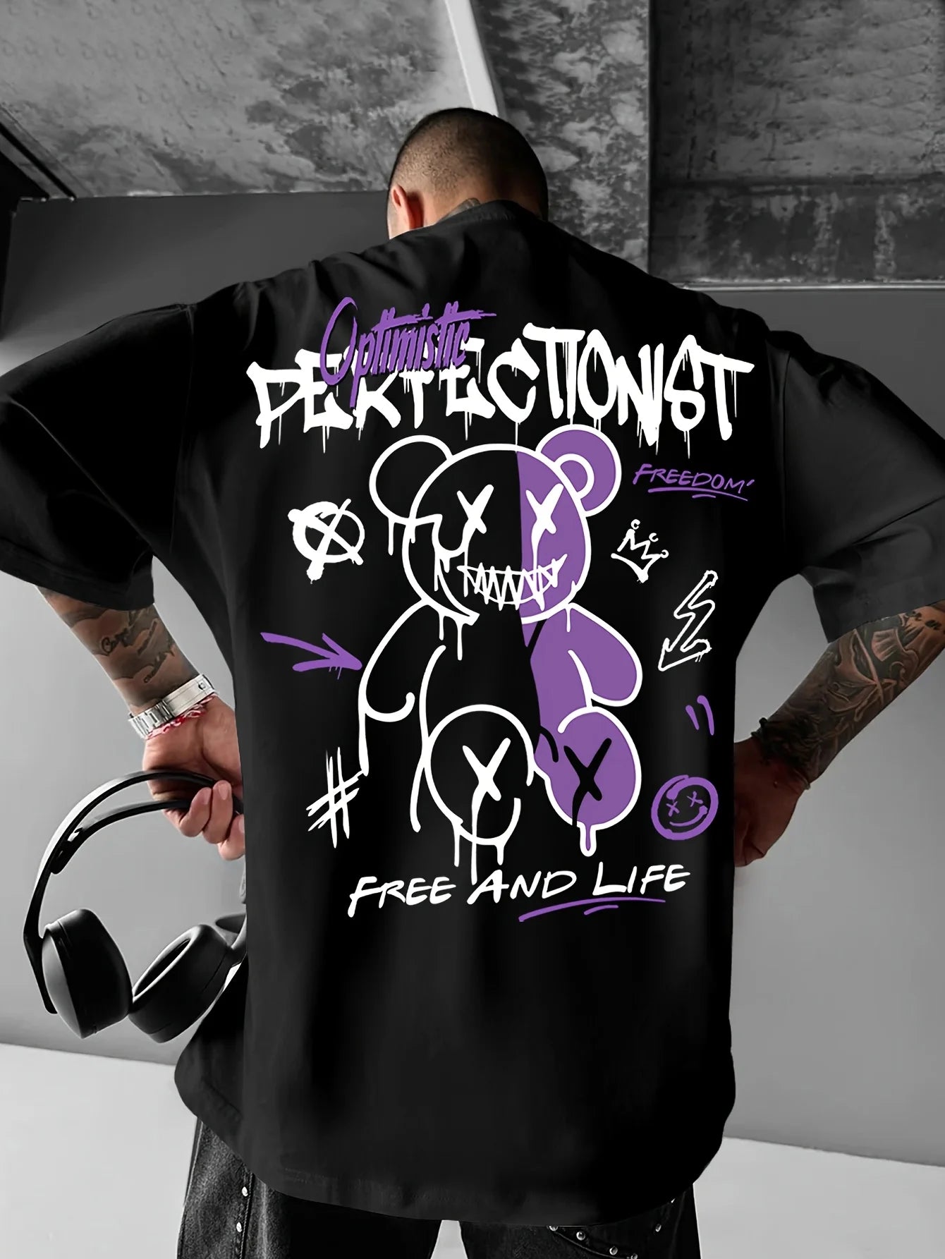 Camiseta Masculina Estampada de Manga Longa – Estilo Casual para Primavera e Verão