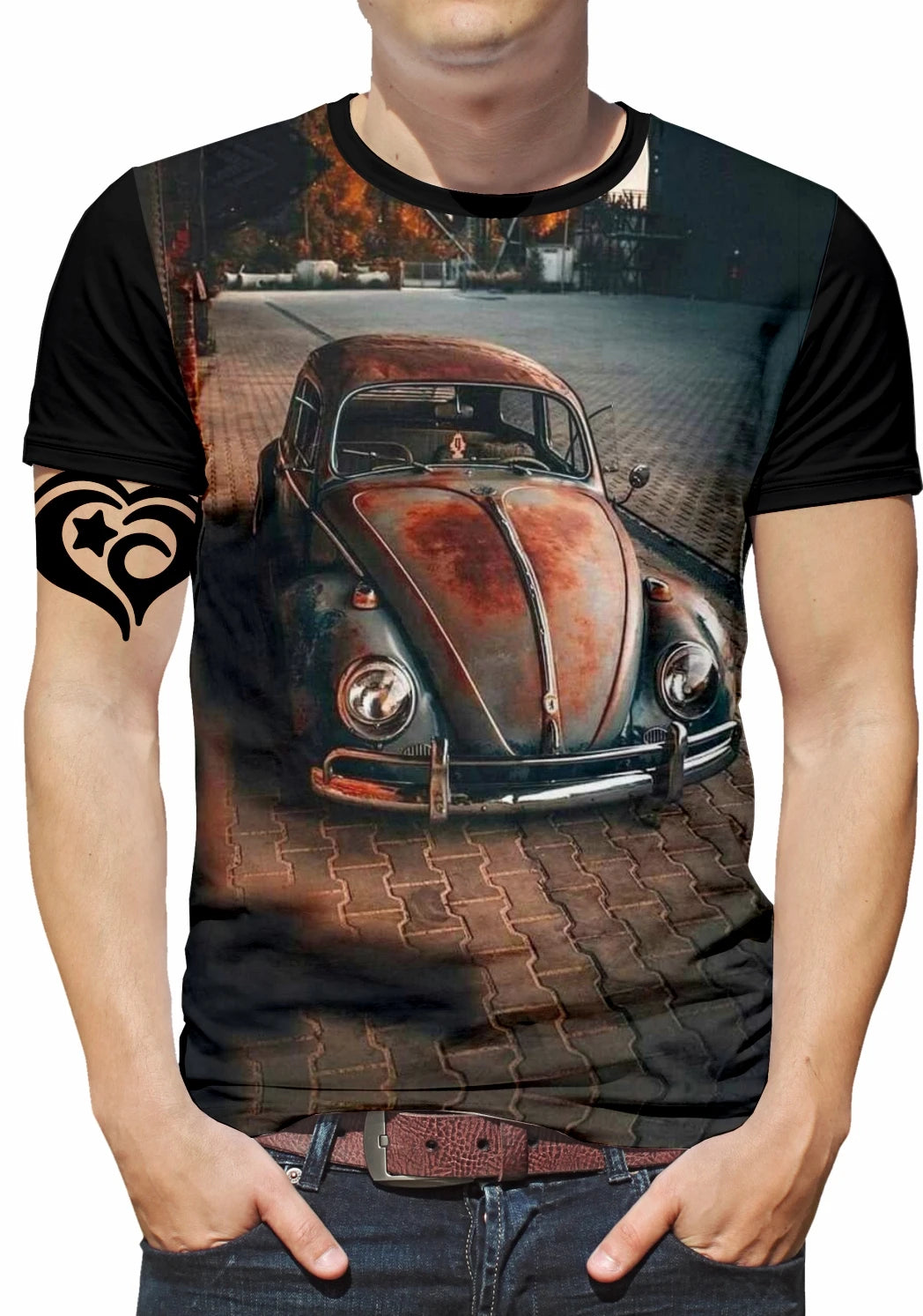 Vintage Men's Beast T-shirt Classic Old Car Blouse