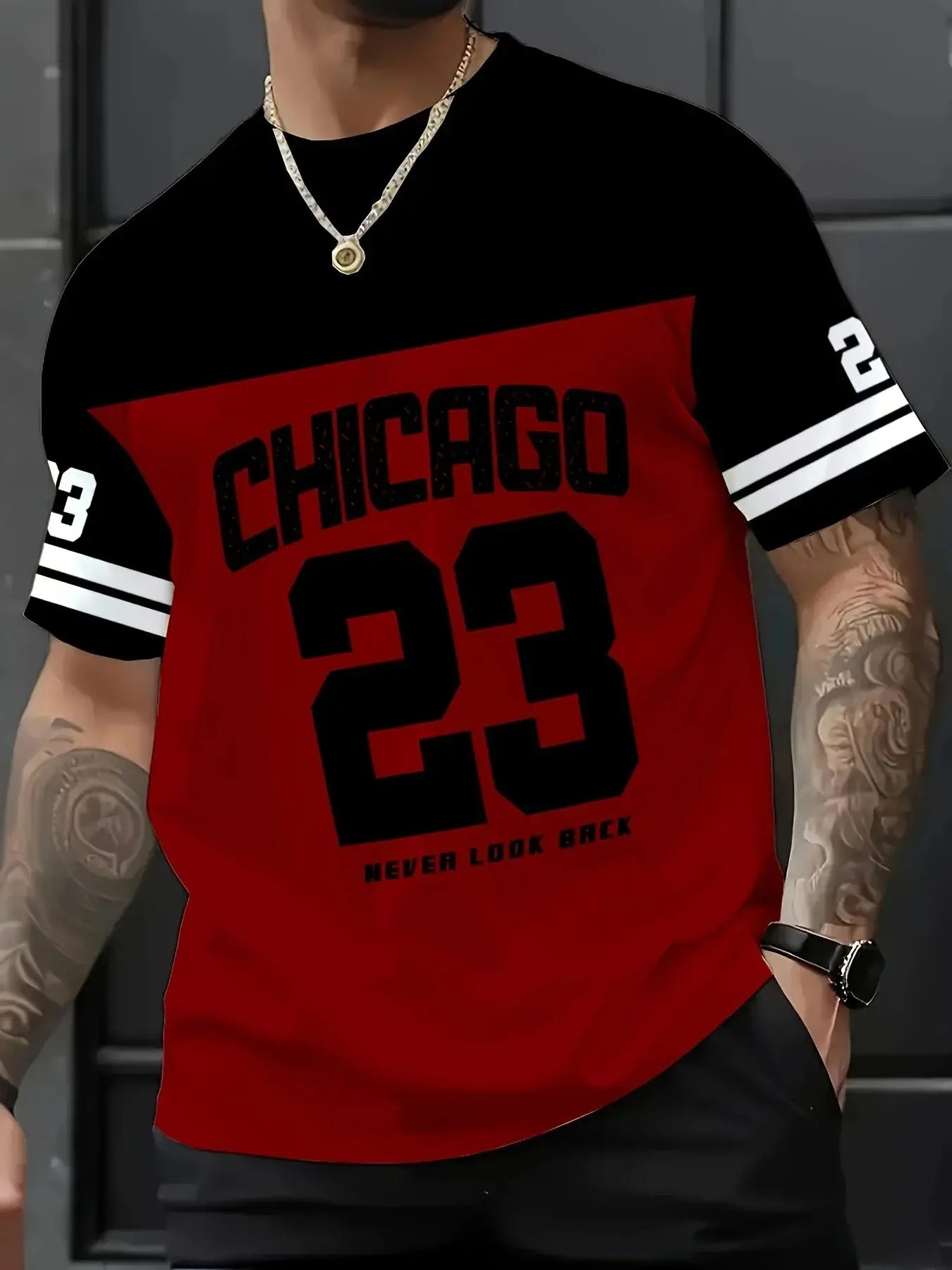 Camiseta Masculina – Chicago - Estilo Casual com Impressão 3D