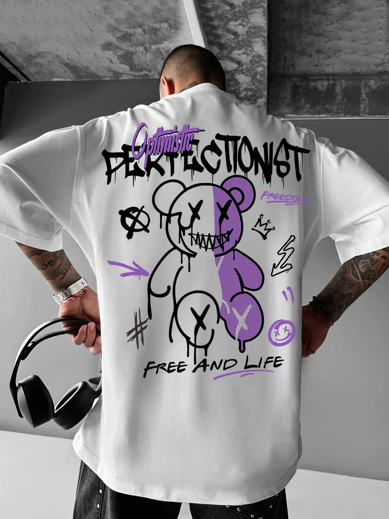 Camiseta Masculina Estampada de Manga Longa – Estilo Casual para Primavera e Verão