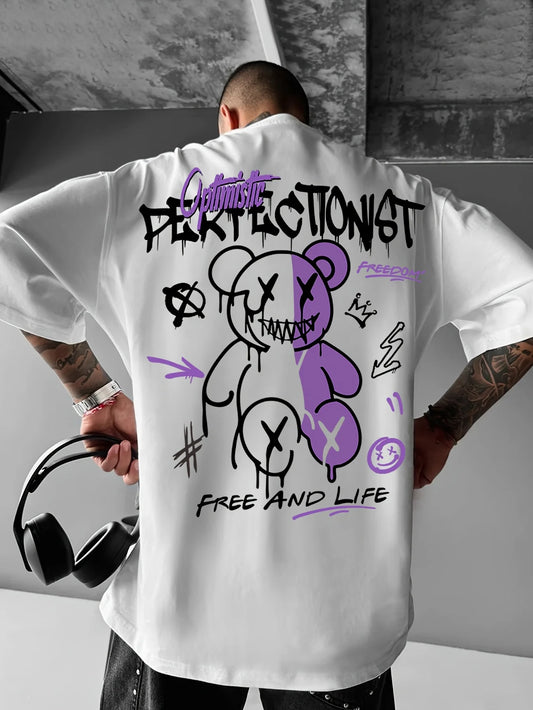 Camiseta Masculina Estampada de Manga Longa – Estilo Casual para Primavera e Verão