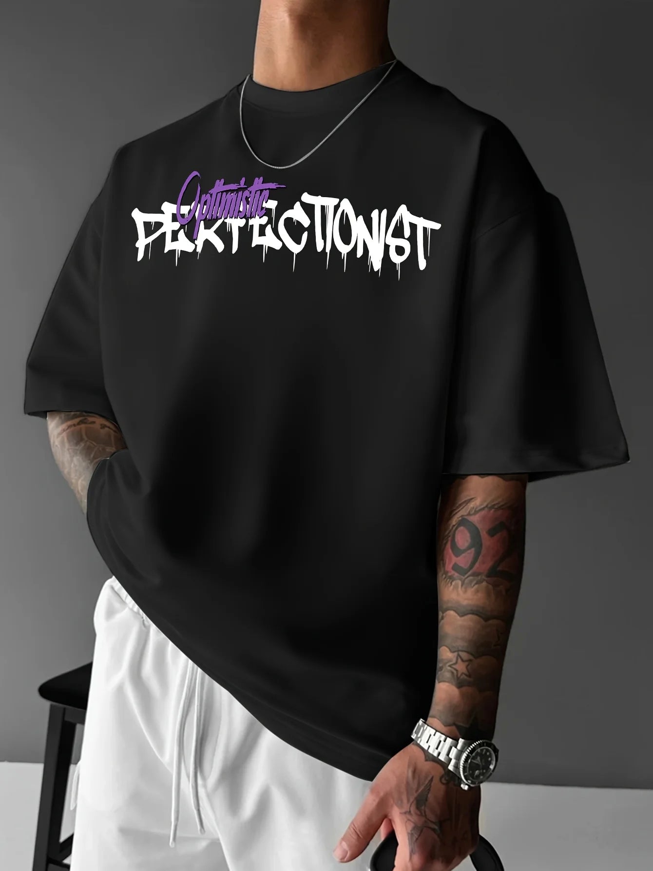 Camiseta Casual Esportiva Solta com Estampa 3D – Moda Verão 2025