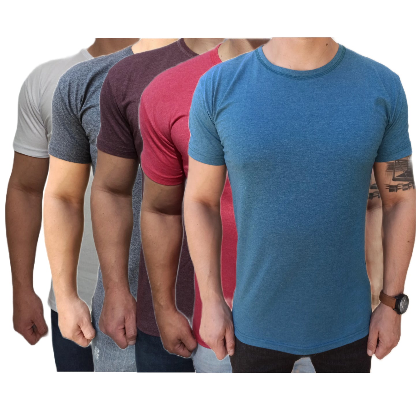 Kit 5 Men's T-Shirts Premium Cotton Lisa Slim